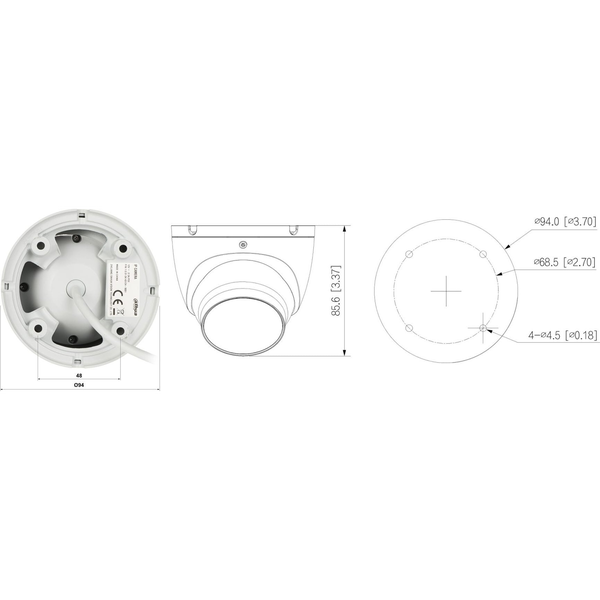 NET CAMERA 6MP EYEBALL/IPC-HDW1639T-AIL0360B-S6 DAHUA IPC-HDW1639T-A-IL-0360B-S6 (6923172568953)