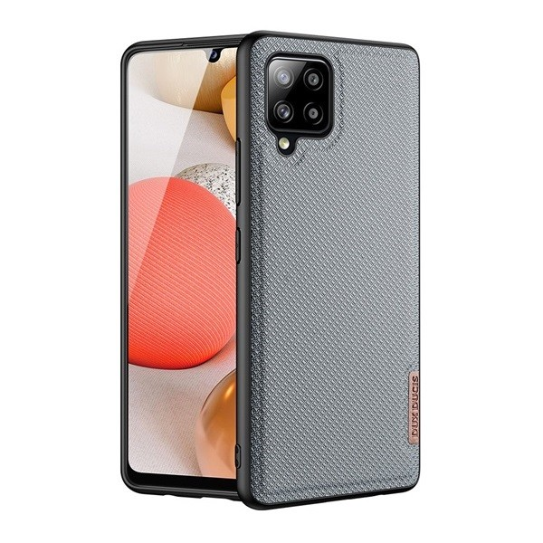 Samsung Galaxy A42 5G / M42 5G SM-A426B / M426B, Műanyag hátlap védőtok + szilikon keret, fényvisszaverő szövet hátlap, rács minta, Dux Ducis Fino, kék (G104244)