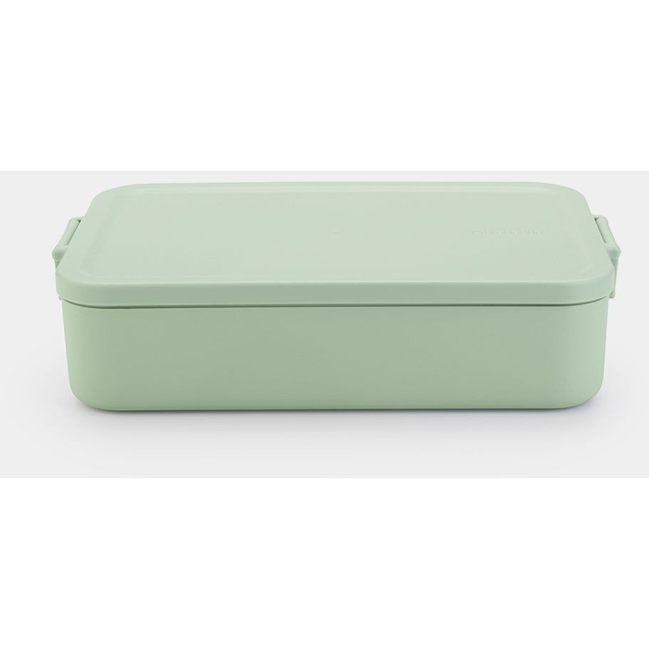 Brabantia Make & Take Lunch Box Bento nagy méretű ételhordozó doboz, 2000 ml, kivehető belső elválasztó rekeszek, szivárgás-/légmentes záródás, bepattintós (clip-on) záródás, BPA mentes műanyag, jáde zöld - 203527 (203527)