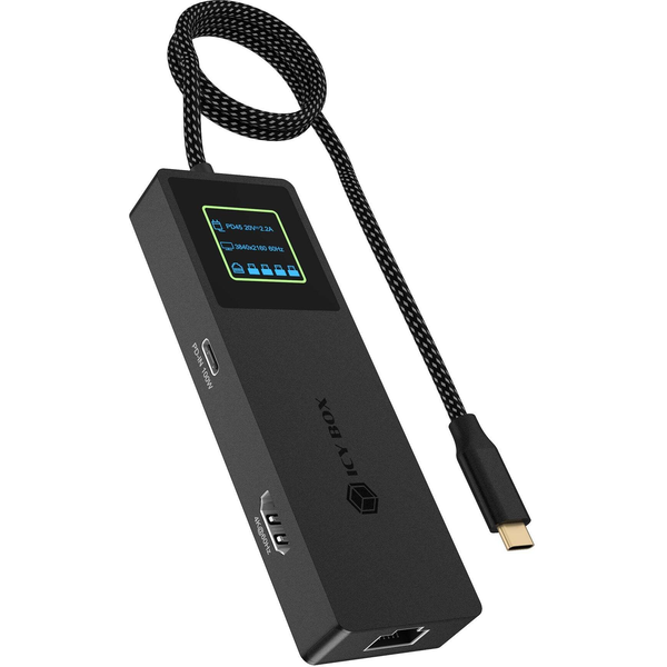 ICY BOX Spade Dock 4038 Bedraad USB 3.2 Gen 2 (3.1 Gen 2) Type-C Zwart