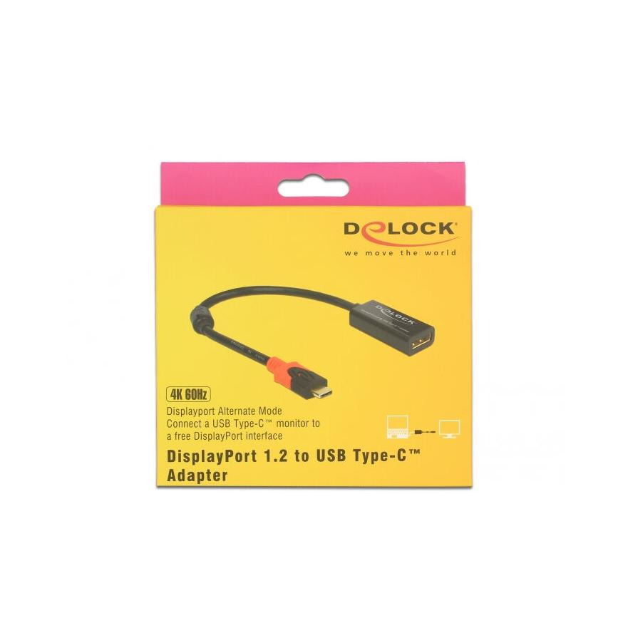 DELOCK Adapter Displayport 20Pin Bu > USB-C St 4K 60Hz 0.20m (63928)