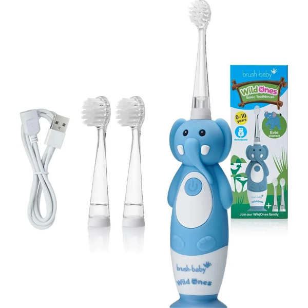 Електрическа акумулаторна четка за зъби Brush-baby WildOnes Elephant за деца