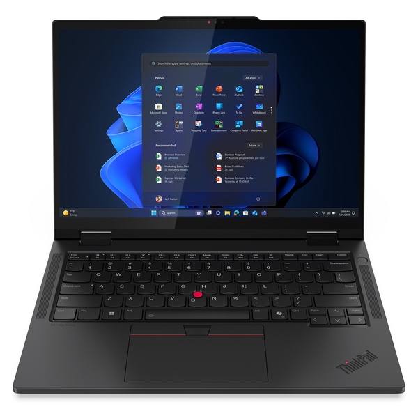 Lenovo ThinkPad T14s 2-in-1 Gen 1 Intel Core Ultra 5 225U Хибриден (2 в 1) 35,6 см (14") Тъчскрийн WUXGA 16 GB LPDDR5x-SDRAM 512 GB SSD Wi-Fi 6E (802.11ax) Windows 11 Pro Немски Черен