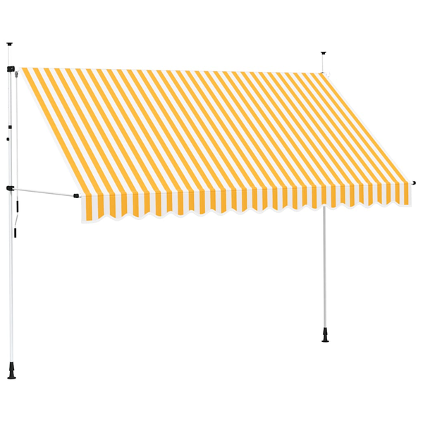 narancssárga-fehér csíkos kézzel feltekerhető napellenző 350 cm