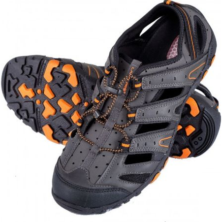 Trekking szandál pu/knit szürke-fekete-pom., "40",lahti