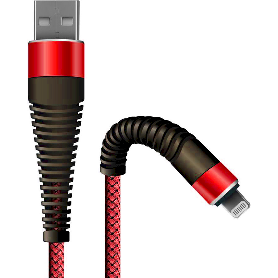 Fusion Fishbone USB-A - Lightning Adat és töltő kábel - Piros (1.5m) (FUSLIGH15RD)
