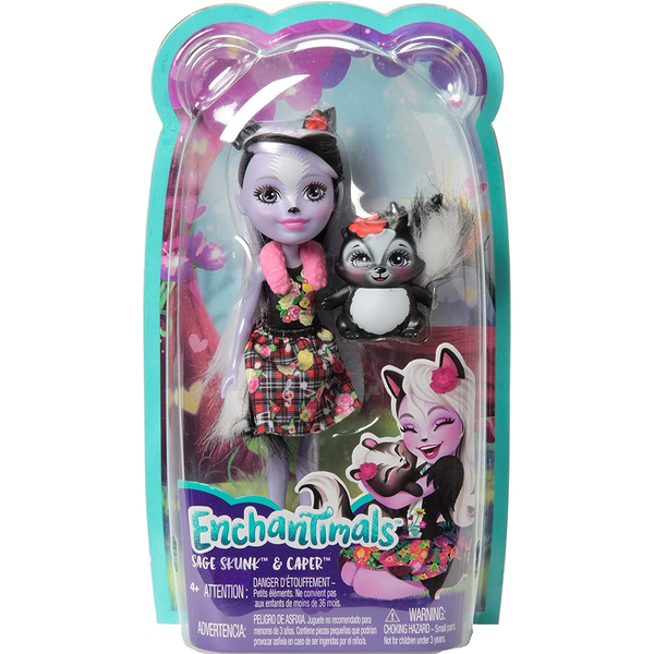 ENCHANTIMALS PAPUSI CU ANIMALUTE SAGE SKUNK SI CAPER