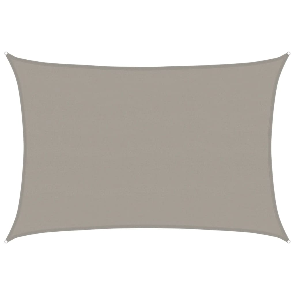 világosszürke négyszögletű HDPE napvitorla 160 g/m² 5x6 m (4001993)