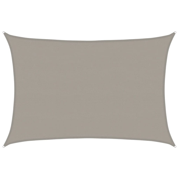 világosszürke négyszögletű HDPE napvitorla 160 g/m² 5x6 m