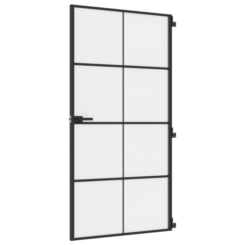 fekete edzett üveg és alumínium beltéri ajtó 102,5x201,5 cm (155131)