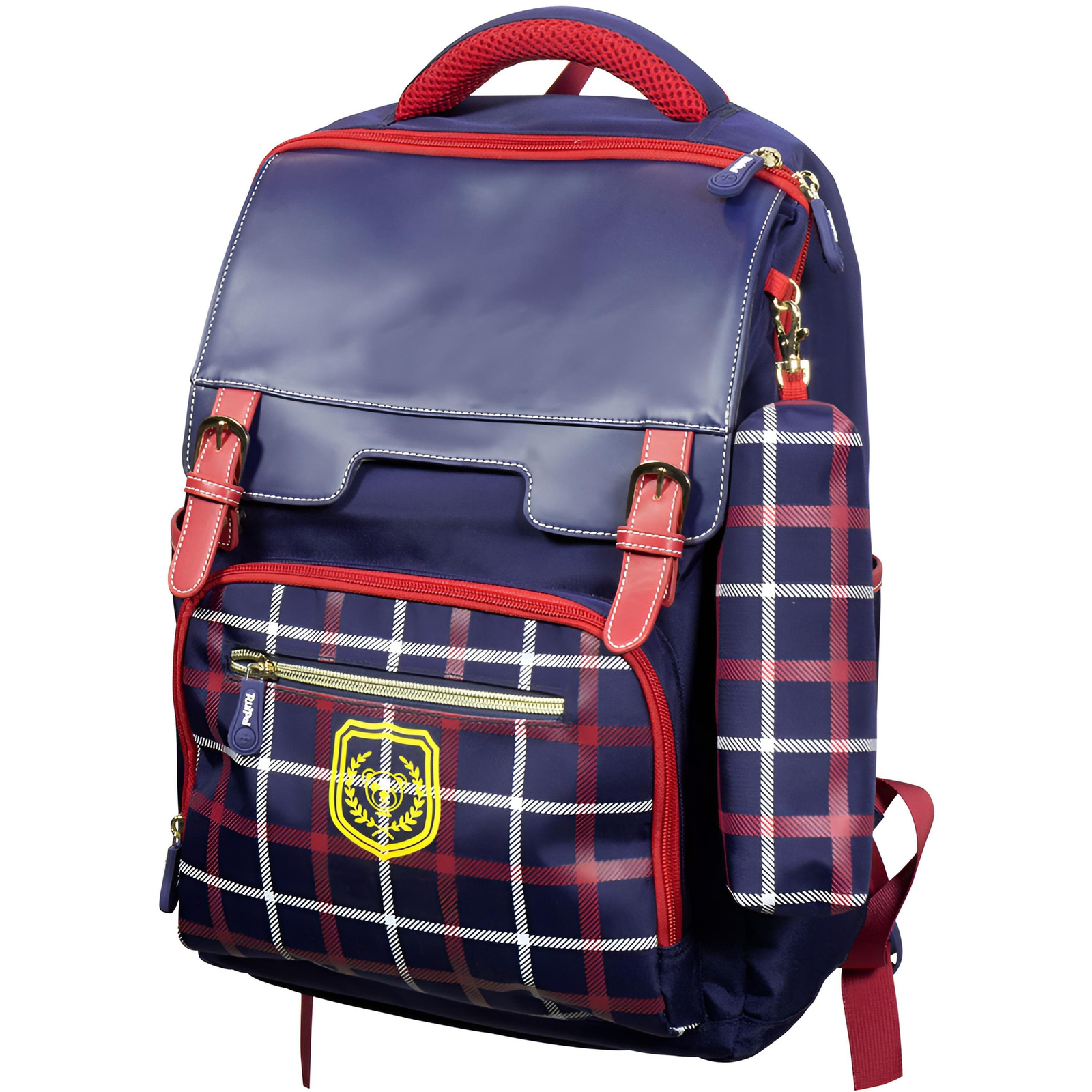 Monopol Backpack with pencil case light red-blue (42948)