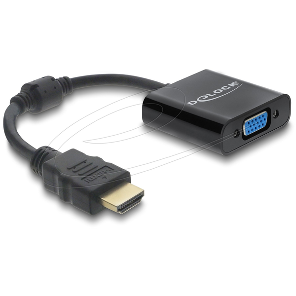 Delock Átalakító HDMI dugó - VGA aljzat fekete