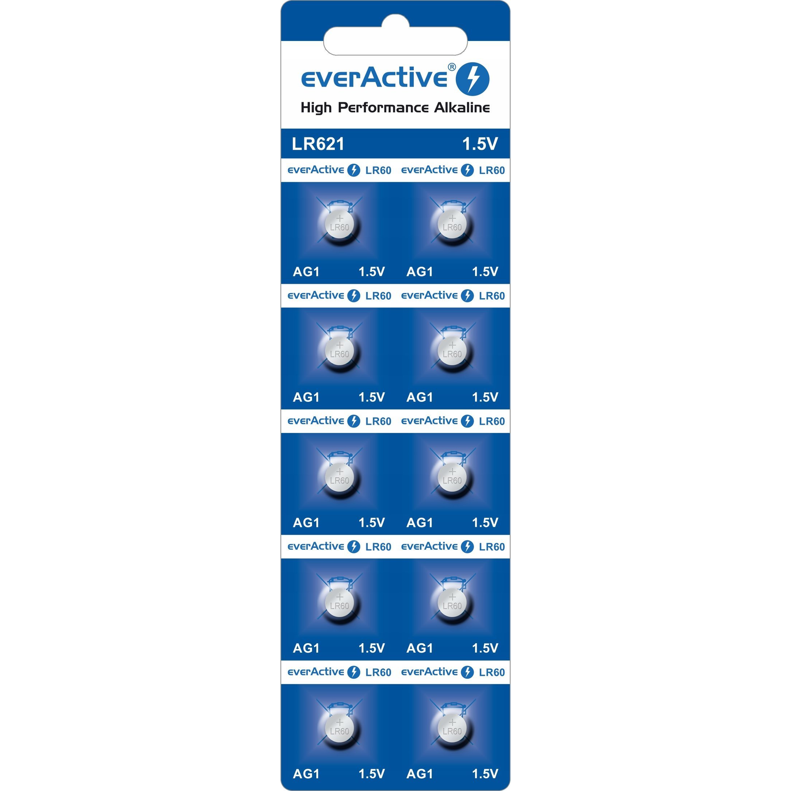 everActive AG1 / G1 / LR621 / LR60 alkáli gombelem bl/10 (EVAG1)
