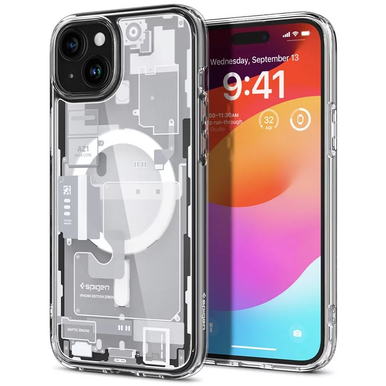 Spigen Ultra Hybrid (MagFit) Zero One White iPhone 15 tok (ACS07037) (ACS07037)