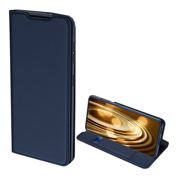 DUX DUCIS SKIN PRO tok álló, bőr hatású (FLIP, oldalra nyíló, bankkártya tartó, asztali tartó funkció) SÖTÉTKÉK [Samsung Galaxy S21 Plus (SM-G996) 5G]