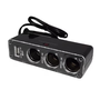 Gigapack szivargyújtó adapter 3in1 3 szivargyújtó aljzat + USB aljzat fekete (GP-12978)