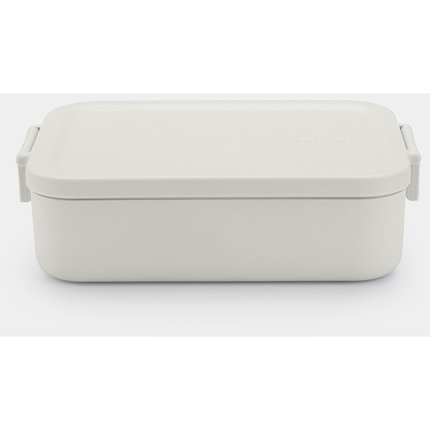 Brabantia Make & Take Lunch Box közepes méretű ételhordozó doboz, 1100 ml, szivárgás- és légmentes záródás, bepattintós (clip-on) zárómechanizmus, BPA mentes műanyag, világosszürke - 202568 (202568)