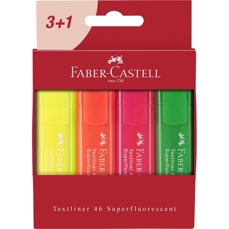 Faber Castell Textmarker TL 46 SF 4er Kartonetui (254604)