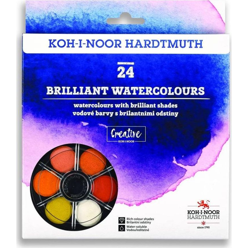 Koh-I-Noor brillant kerek 24 színű vízfesték készlet (378045)