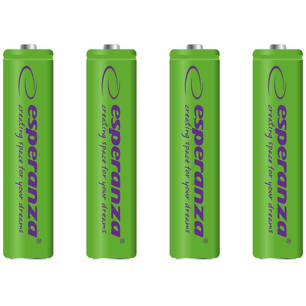 Akumulátory NiMH AAA Esperanza 1000 mAh 4ks zelené