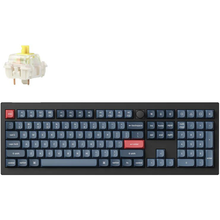 Keychron V6 Max Swappable RGB Backlight Banana Switch - Black - Knob Version, US (V6M-D4)