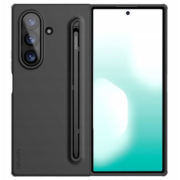 Nillkin FLEX PURE FOLD szilikon telefonvédő (ultravékony, mikrofiber plüss belső, matt + érintő ceruza) FEKETE Samsung Galaxy Z Fold7 (SM-F966) (GP-174934)
