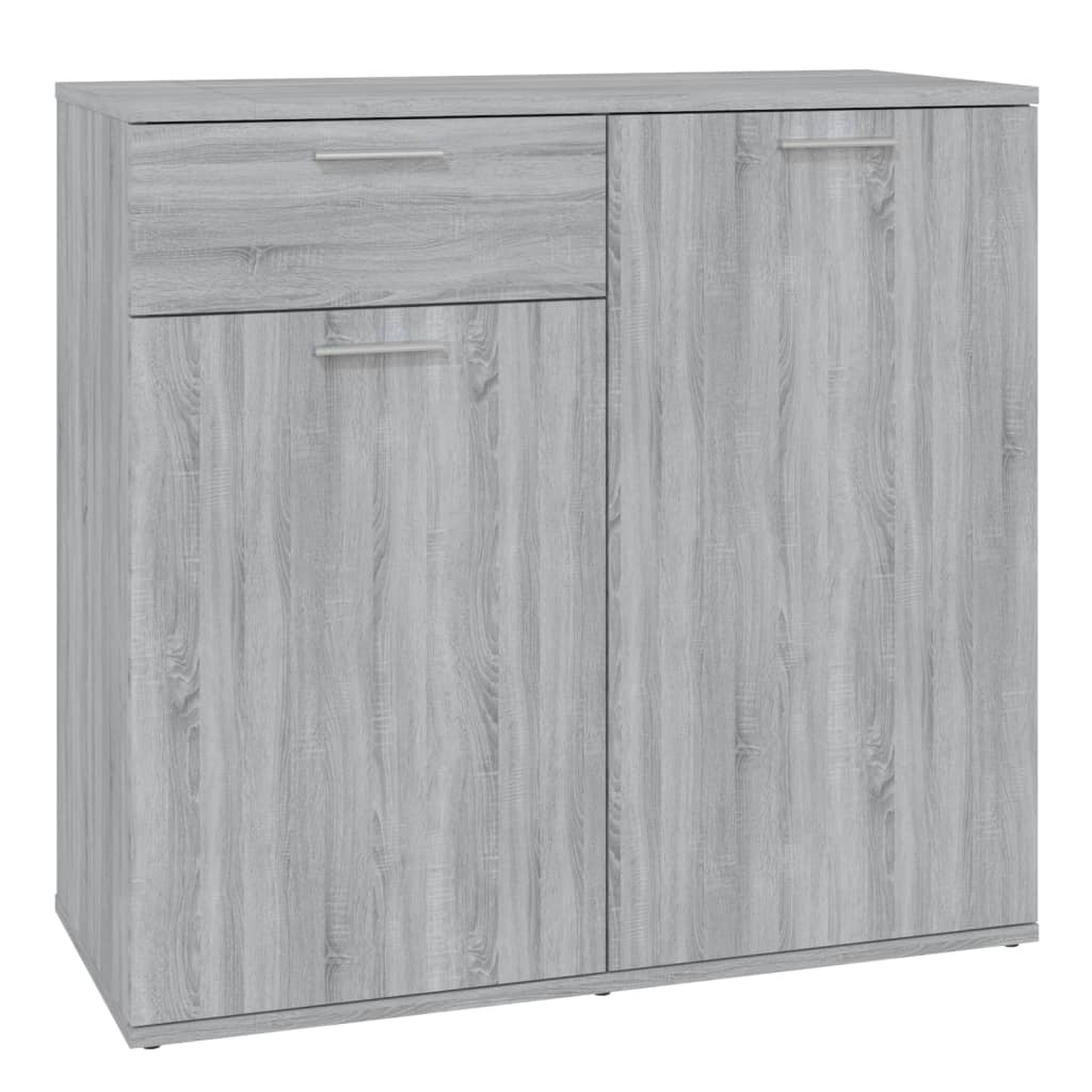 szürke sonoma színű szerelt fa tálalószekrény 80x36x75 cm (815490)