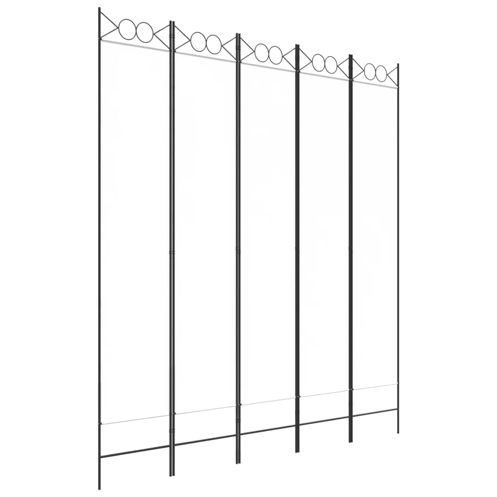 fehér 5 paneles paraván 200x220 cm szövet (350170)
