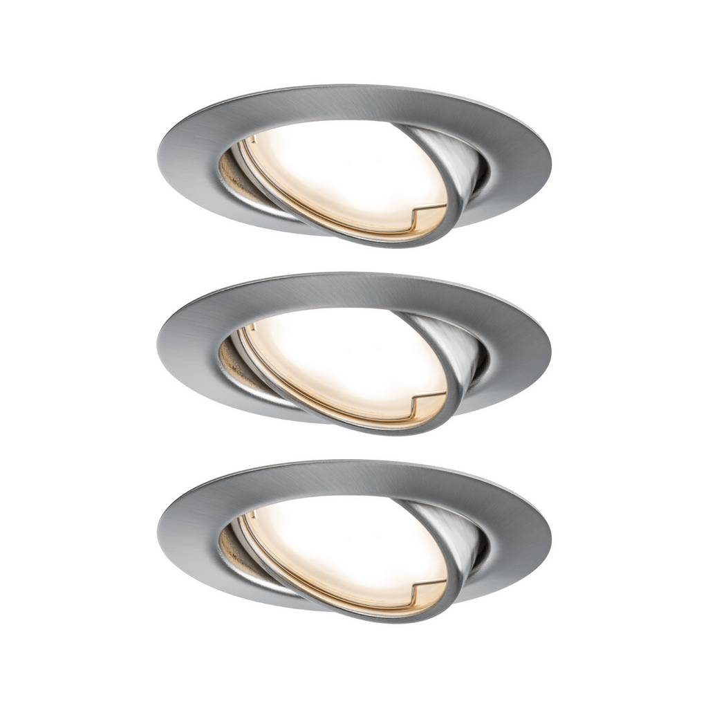 Комплект от 3 прожектора за вграждане Paulmann Base LED, желязо