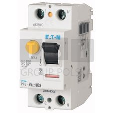 Eaton 112921 Wyłącznik różnicowoprądowy 2P 25A 0,03A typ A PF6-25/2/003-A 112921