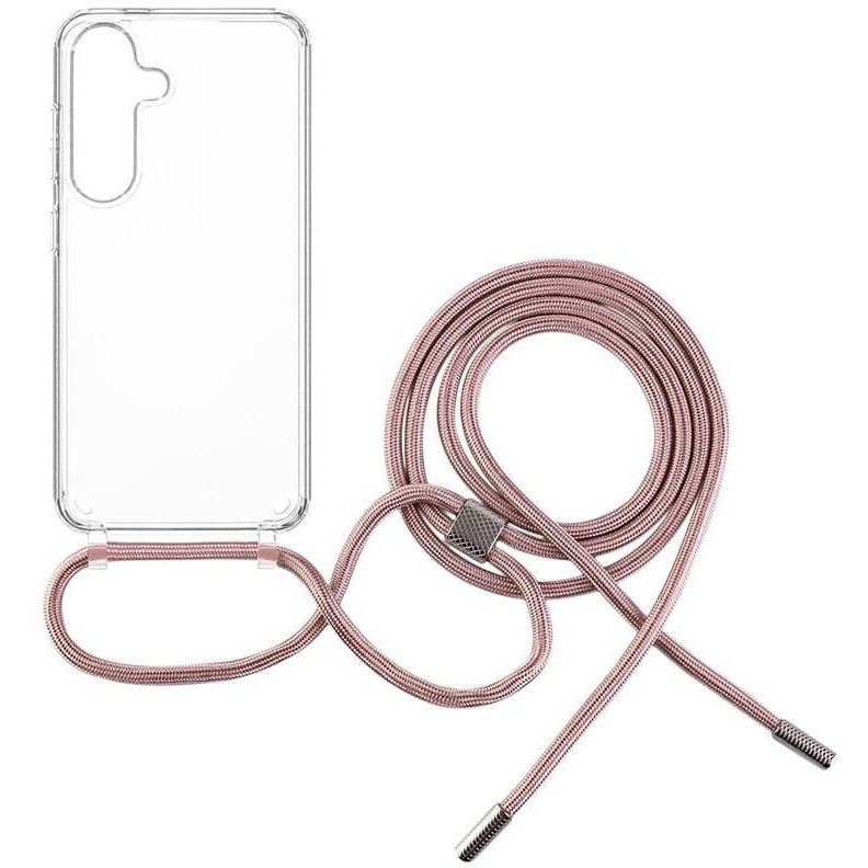 FIXED Pure Neck Samsung Galaxy S25+ tok rózsaszín nyakpánttal (FIXPUN-1505-PI)