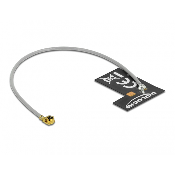 Delock WLAN 802.11 b/g/n Antenna, MHF® I csatlakozódugó, 2 dBi, 1.13 10 cm-es NYÁK-lap, belső öntapa