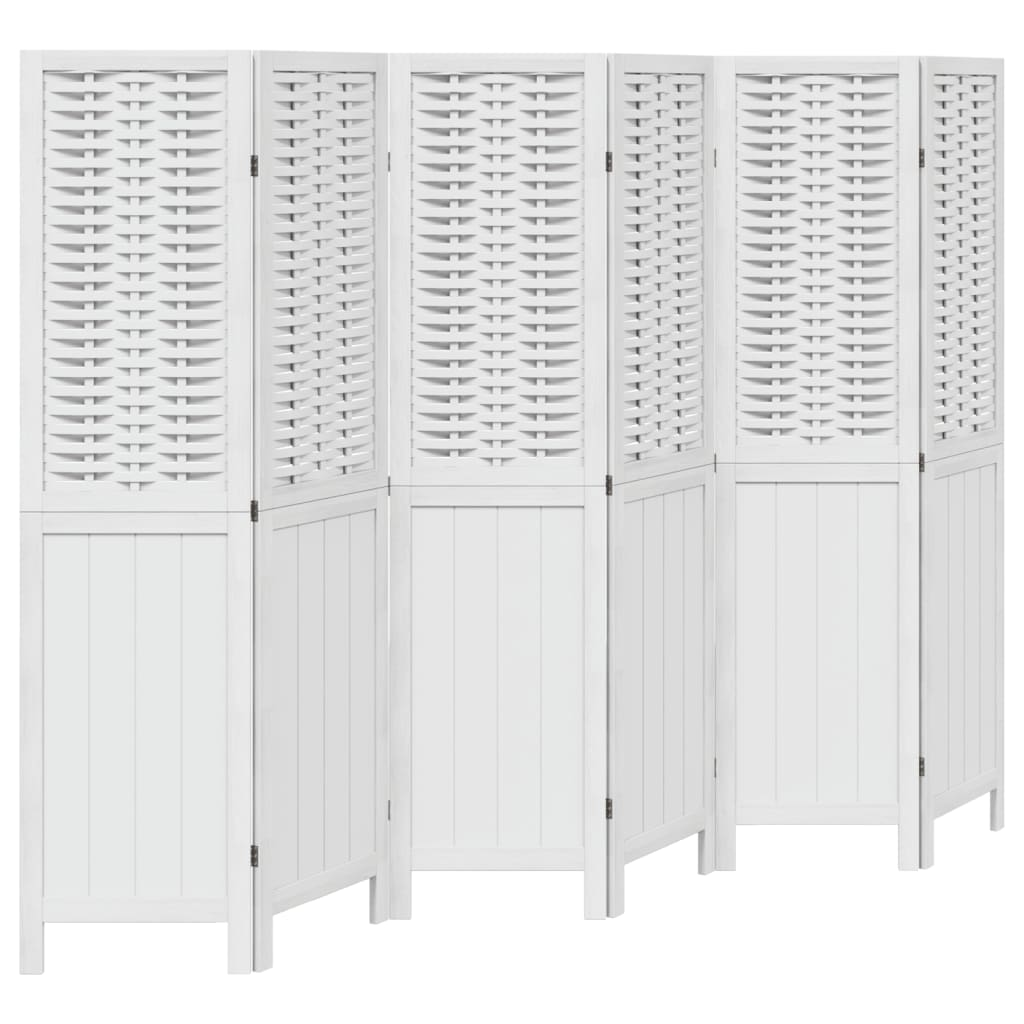 6 paneles fehér tömör császárfa térelválasztó (358729)