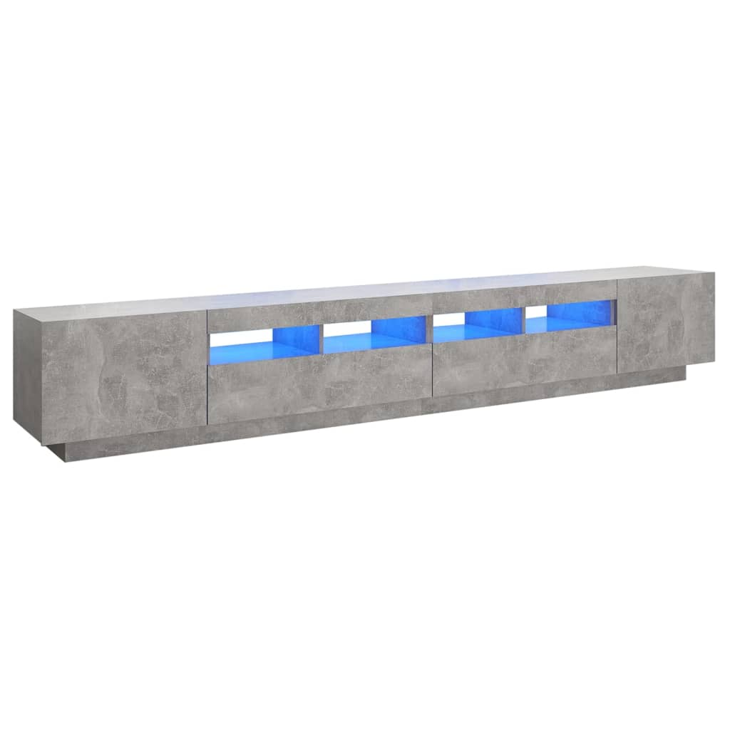 betonszürke TV-szekrény LED-lámpákkal 260 x 35 x 40 cm (3081919)