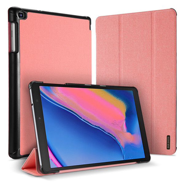 Samsung Galaxy Tab A 8.0 + S Pen (2019) SM-P200 / P205, mappa tok, Trifold, Dux Ducis Domo, rózsaszín - Bontott termék!