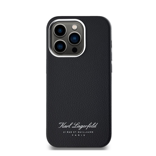 Karl Lagerfeld Grained PU Hotel RSG iPhone 14 Pro Max hátlap tok, fekete (S97920)