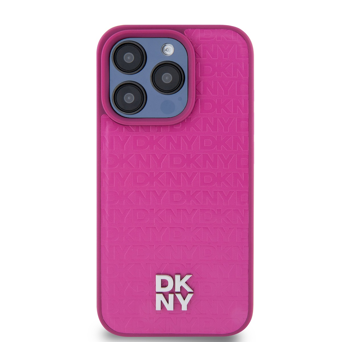 DKNY iPhone 15 Pro Max MagSafe Ismétlődő mintás PU Bőr Telefon tok - Pink (DKHMP15XPSHRPSP)