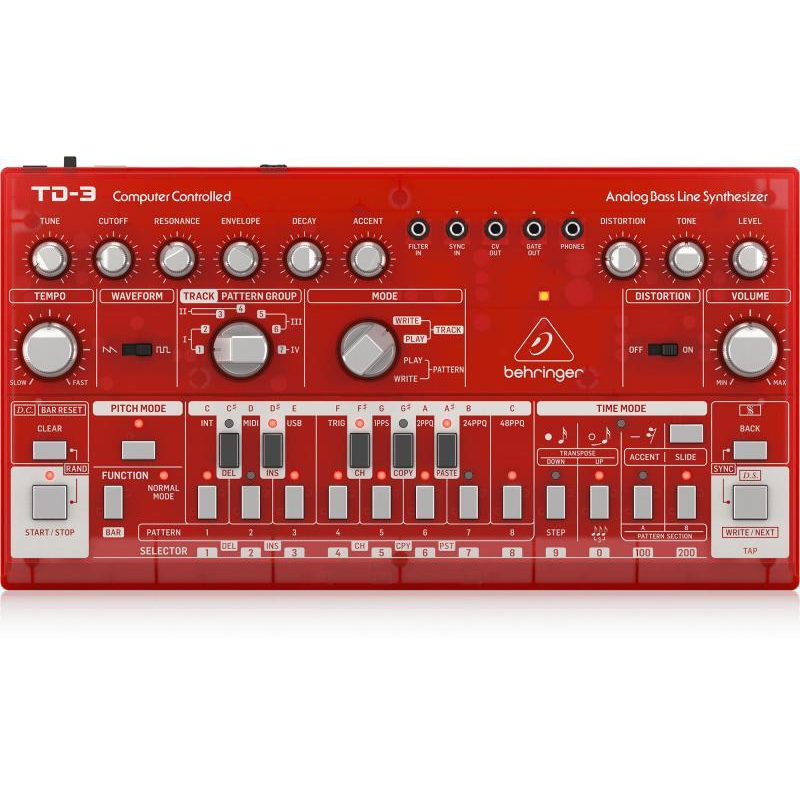 Behringer TD-3-SB Analóg Bass Line Szintetizátor - Piros (TD-3-BK)