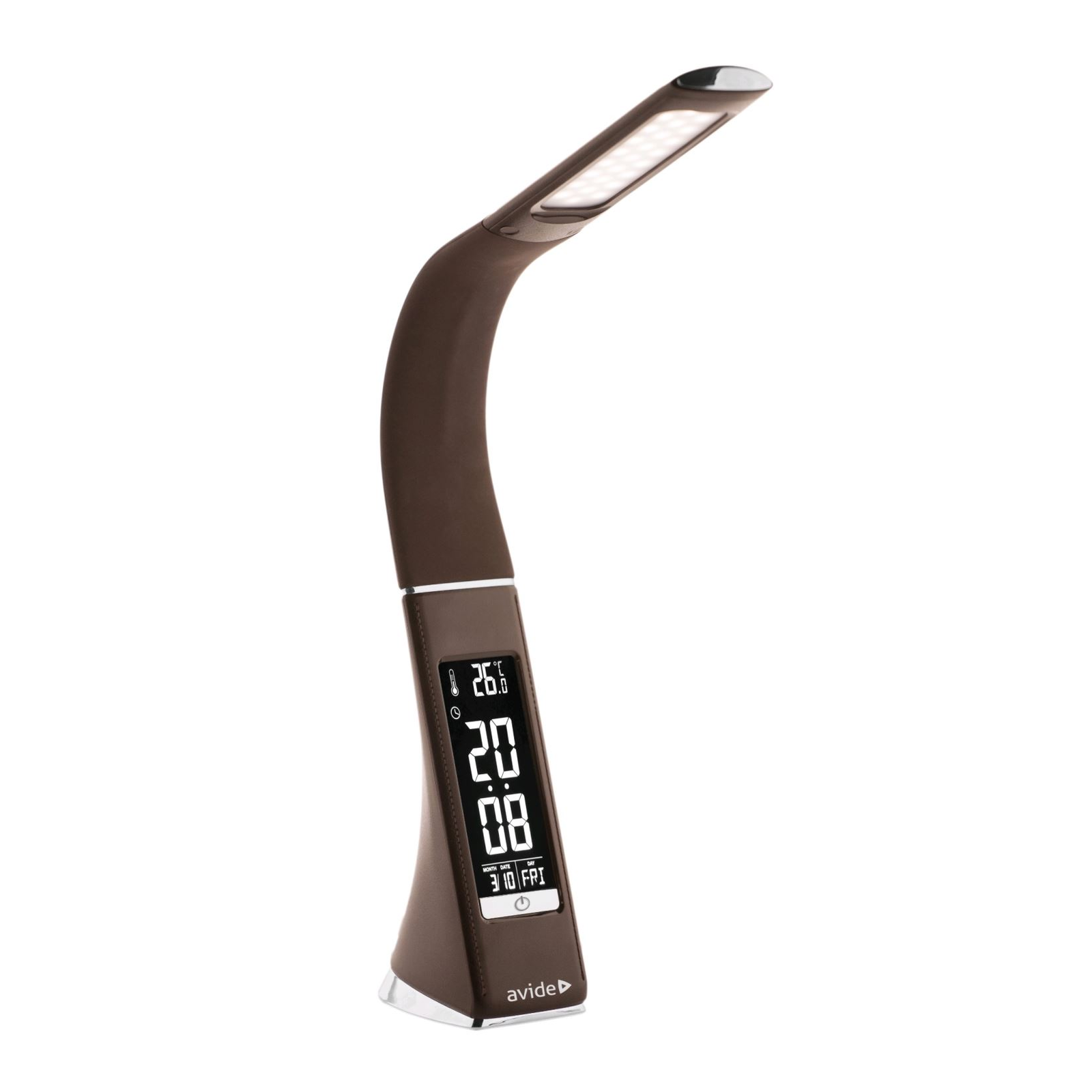Avide LED asztali lámpa naptárral bőrhatású barna 6W (ABLDL-BLC-6W-BR) (ABLDL-BLC-6W-BR)