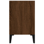 2 db barna tölgy színű éjjeliszekrény fém lábakkal 40x30x50 cm