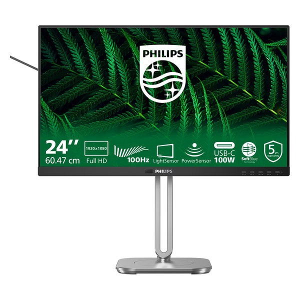 Philips 5000 series 24B2G5301/00 computerskærm 60,5 cm (23.8") 1920 x 1080 pixel Fuld HD LCD Sort