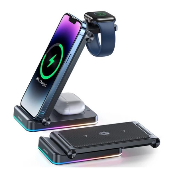JOYROOM STOJAN INDUKČNÍ NABÍJEČKA 3v1 pro iPHONE, APPLE WATCH, AIRPODS