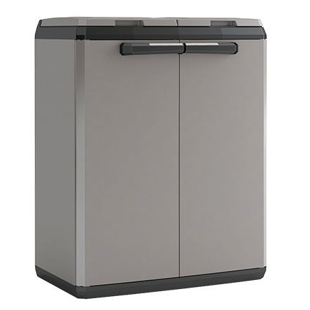 Keter SPLIT CABINET BASIC műanyag szelektív hulladéktároló 2 x 110 liter szürke (CZ9736)