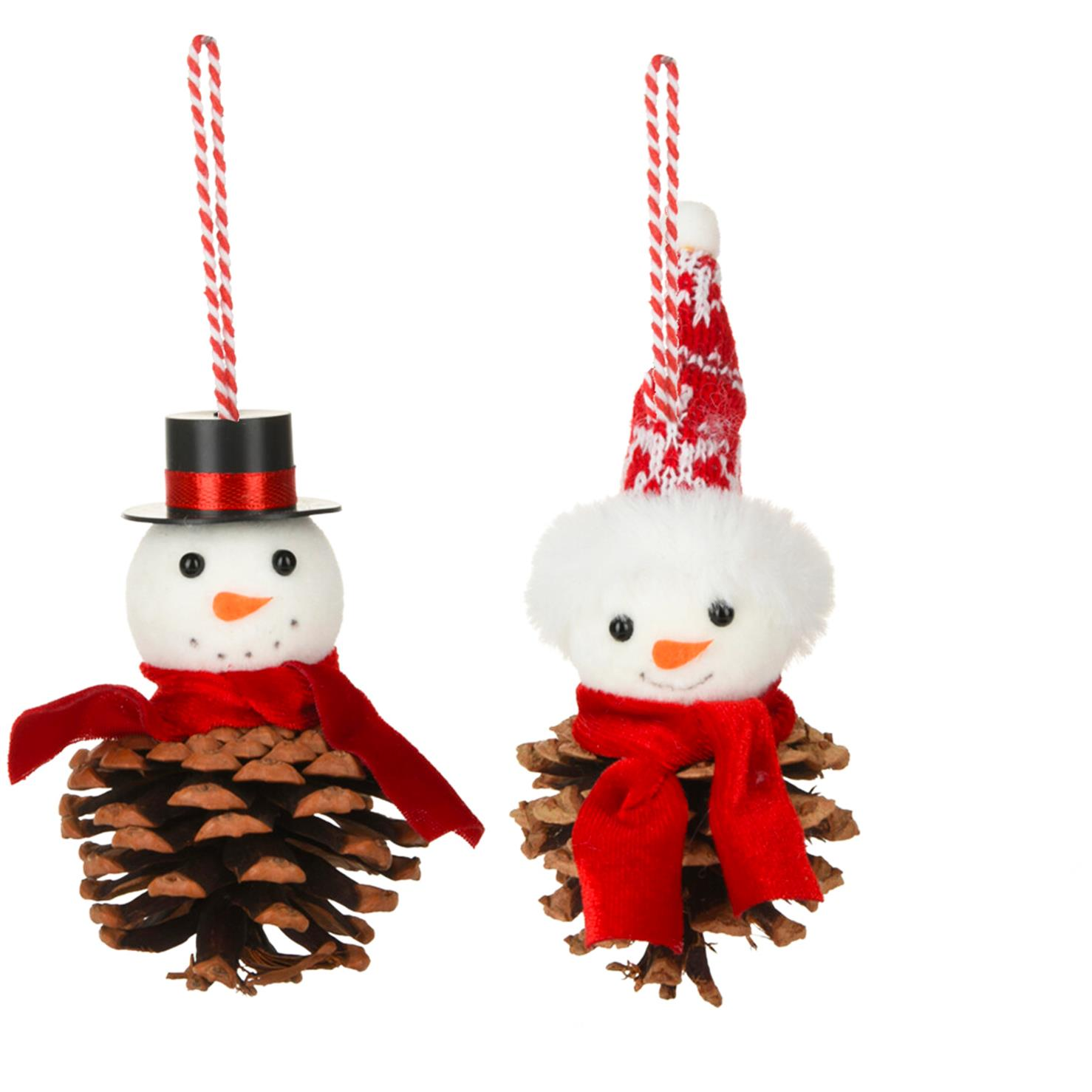 LAALU Karácsonyi dísz - hóember, 9 cm, 2 db (LAU-6249)