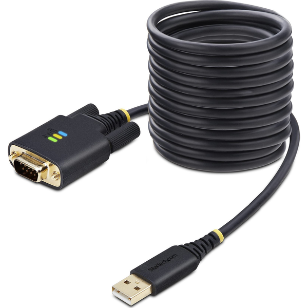 StarTech.com 1P10FFC-USB-SERIAL seriële kabel Zwart USB Type-A DB-9