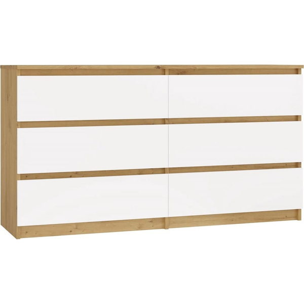Cómoda Malwa M6 140 Roble Artisan Blanco