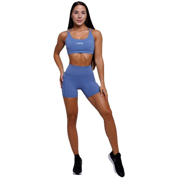 GymBeam FIT női rövidnadrág, acélkék M