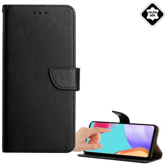 Gigapack Honor Magic5 Lite 5G valódi bőr fliptok fekete (GP-147284) (GP-147284)