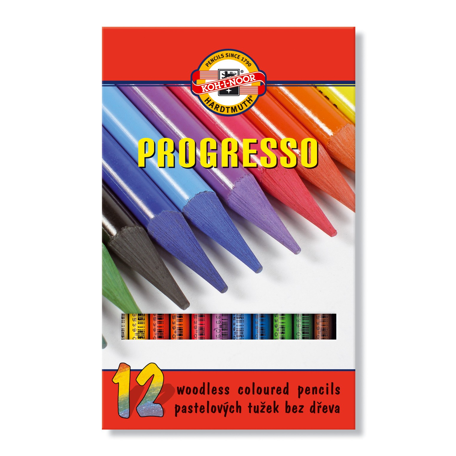 Koh-i-Noor Progresso 8756/12 henger alakú famentes Színes ceruza készlet 12db-os (7140095001)