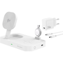 4smarts Trident Qi2 3in1 wireless töltő állomás, Type-C-Type-C kábellel, MFi gyorstöltővel, 30W, fehér